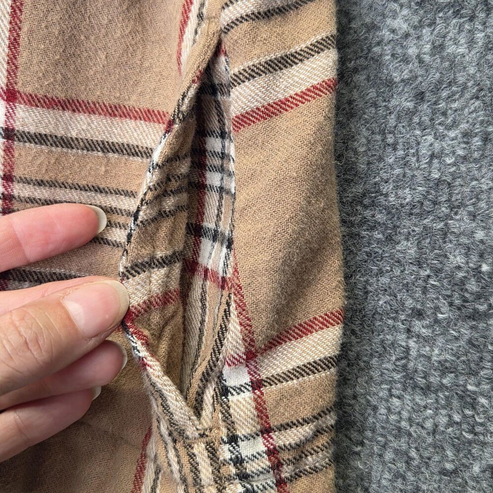DG2 Diane Gilman Jacket Womens Large Denim Plaid Nova Contrast Hem Button Front - Picture 4 of 11